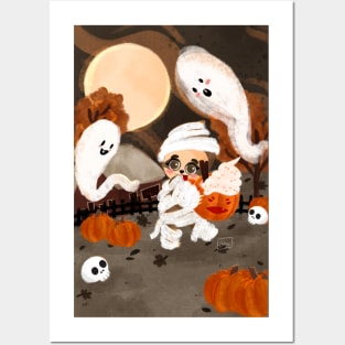 Trick or tret pumpkin latte Posters and Art